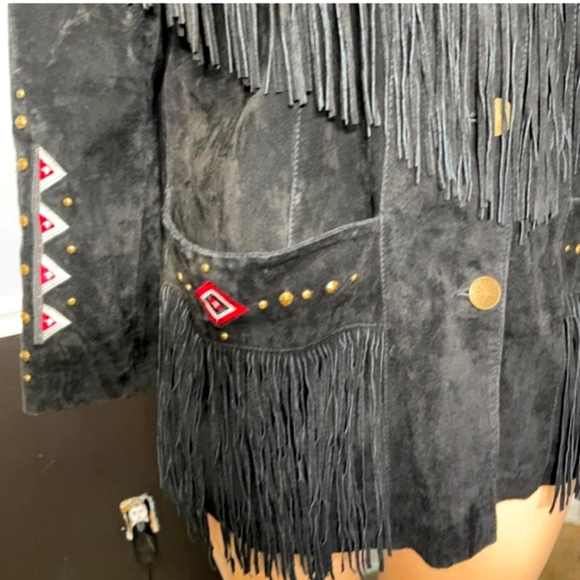 🤠Vintage Suede Western Jacket w/ Fringe🤠 - Picture 3 of 14